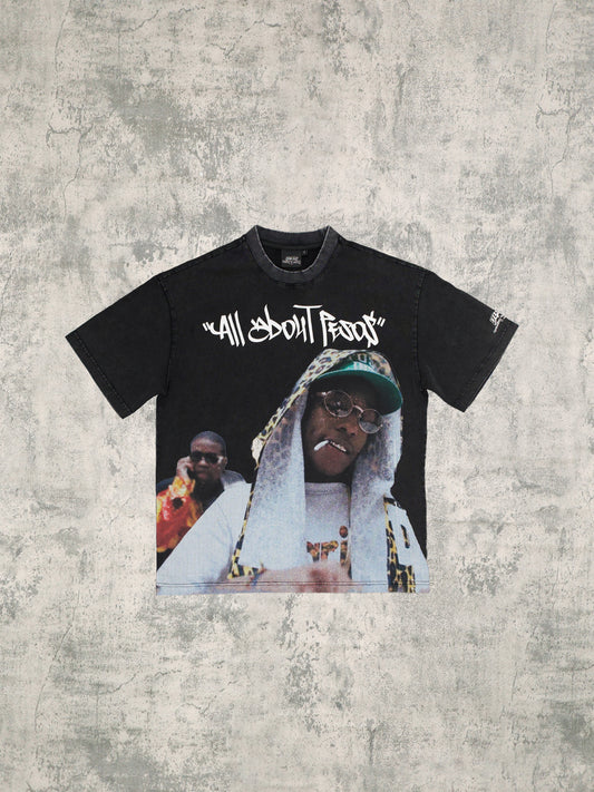 Pesos Black Acid Wash Tee