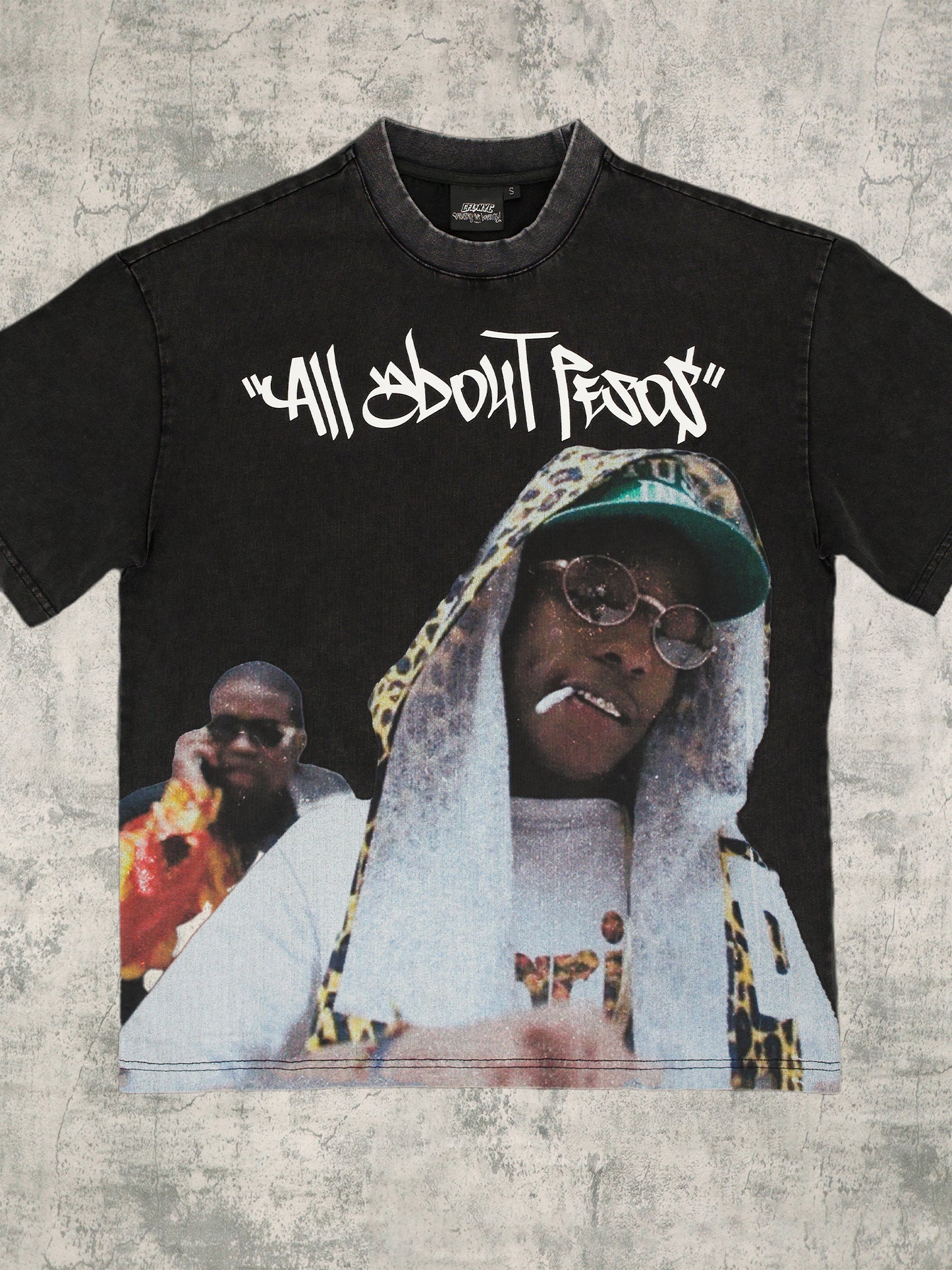 Pesos Black Acid Wash Tee