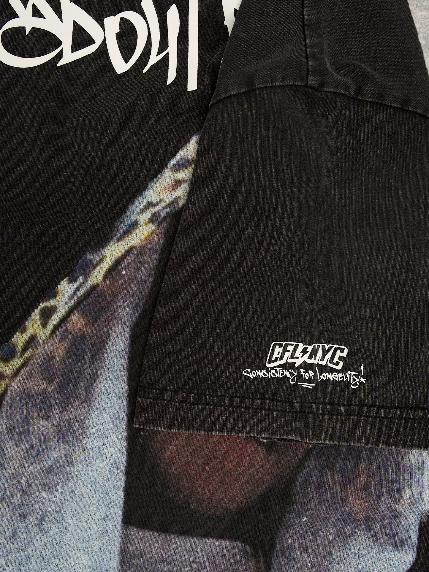 Pesos Black Acid Wash Tee