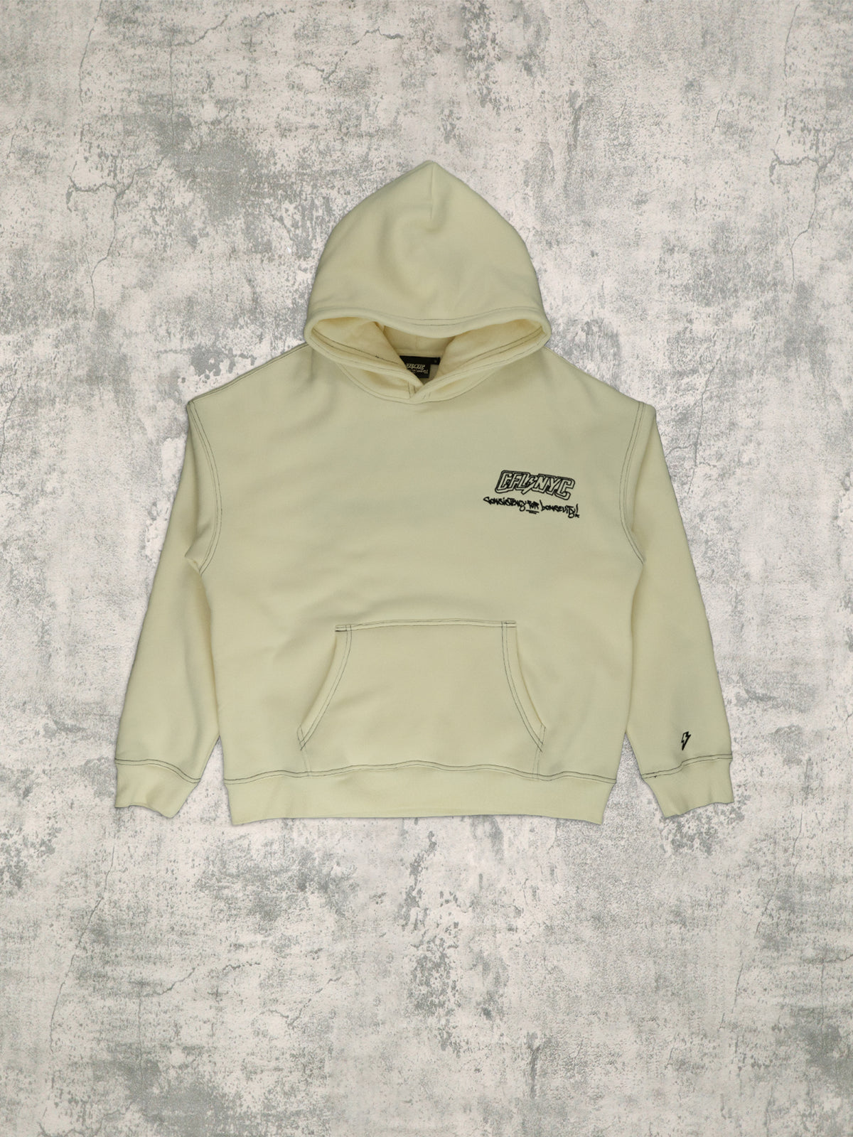 Cream Outline Hoodie