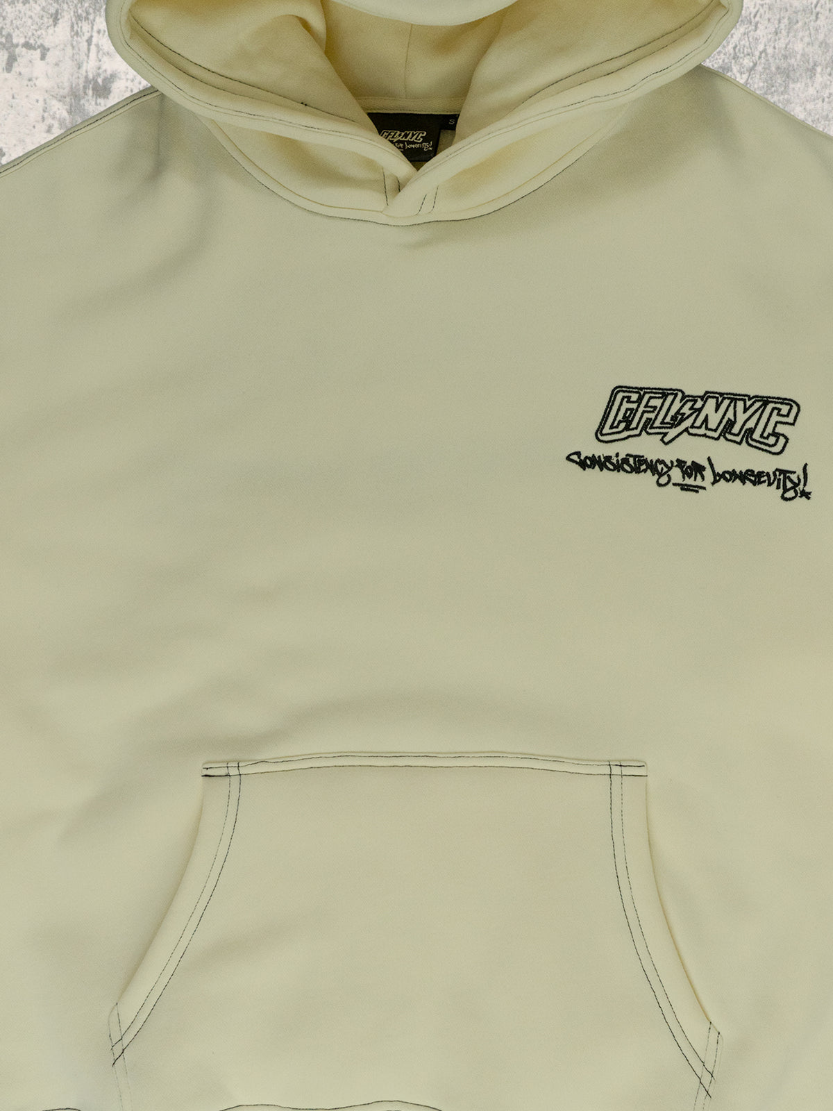 Cream Outline Hoodie