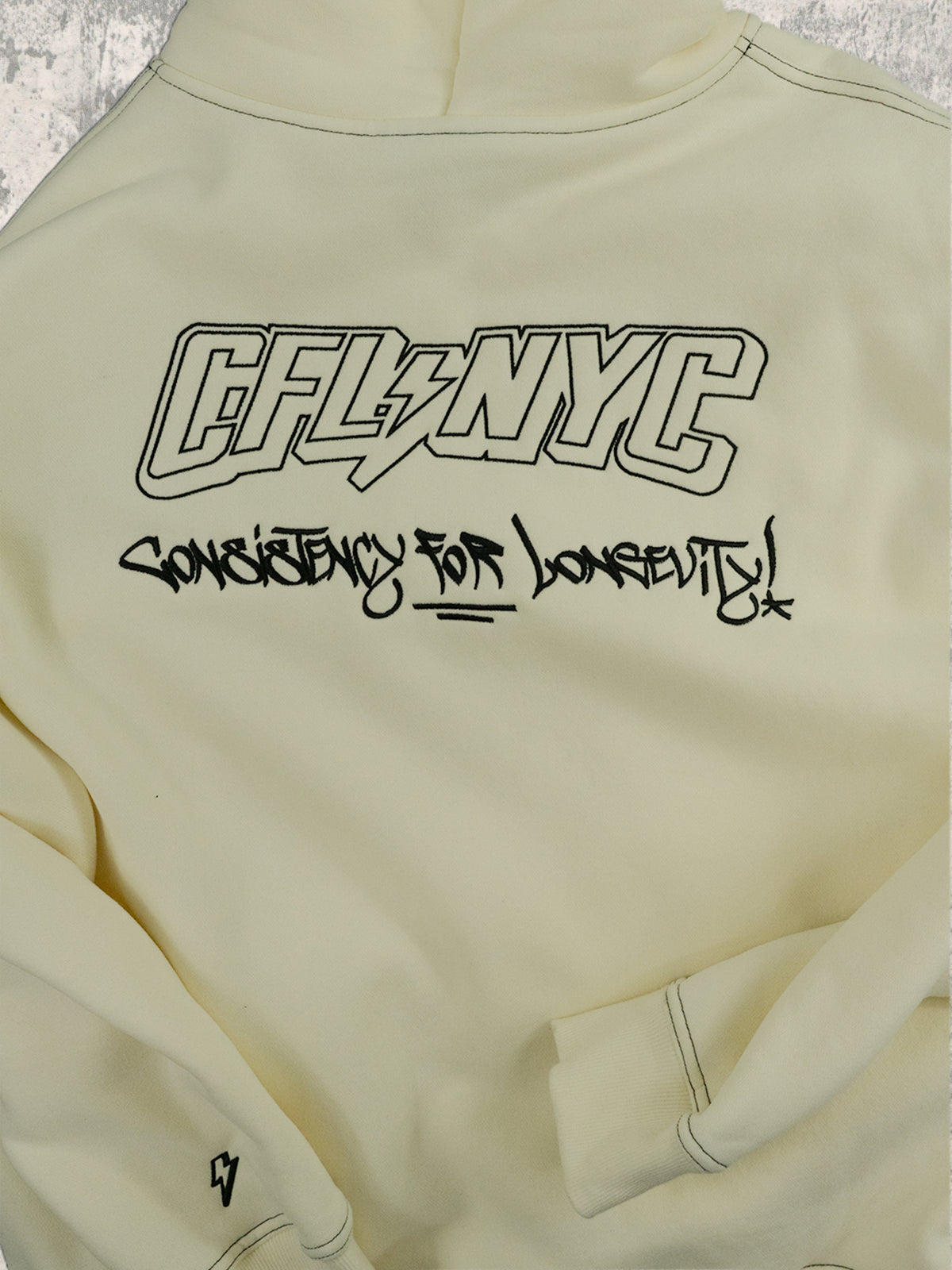 Cream Outline Hoodie