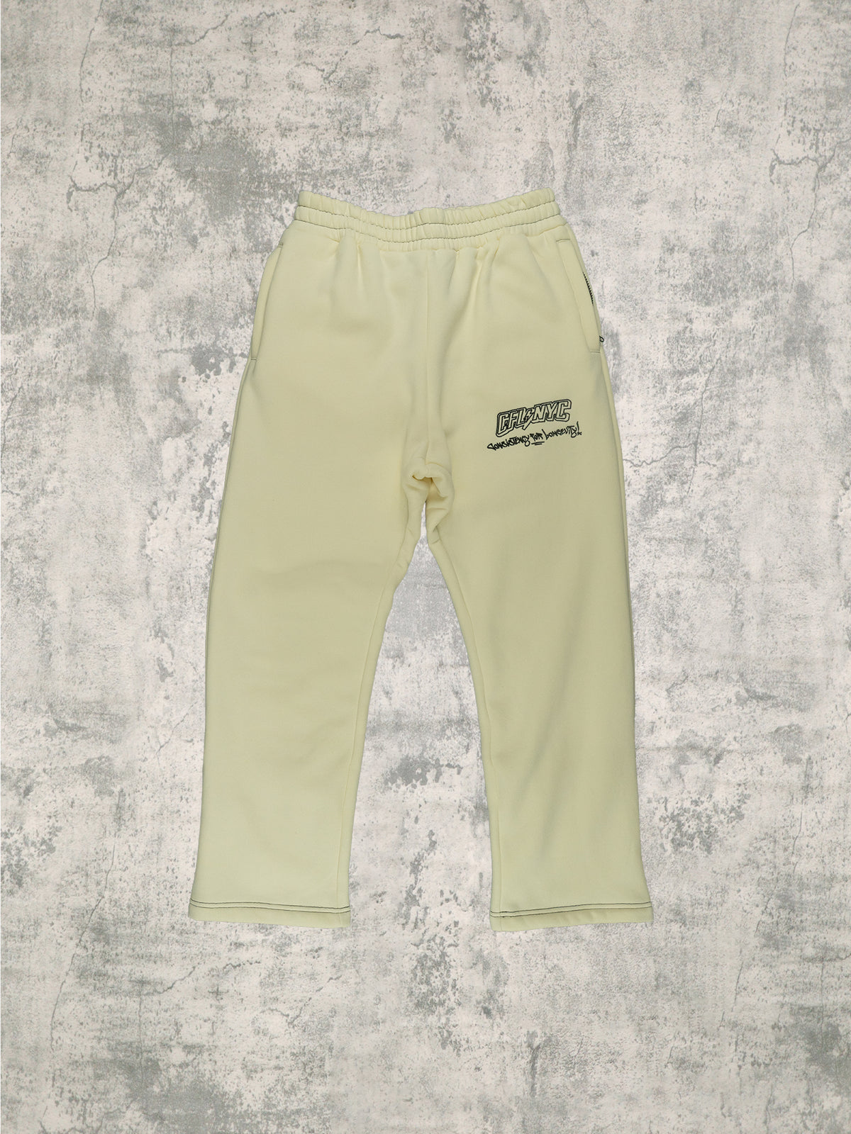 Cream Outline Sweat Pants
