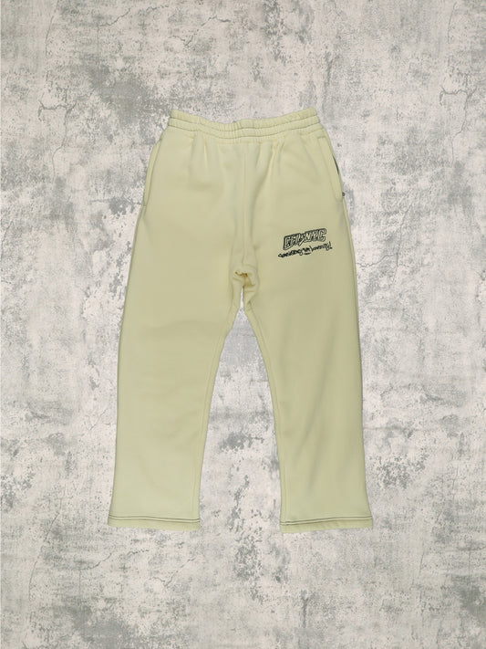 Cream Outline Sweat Pants