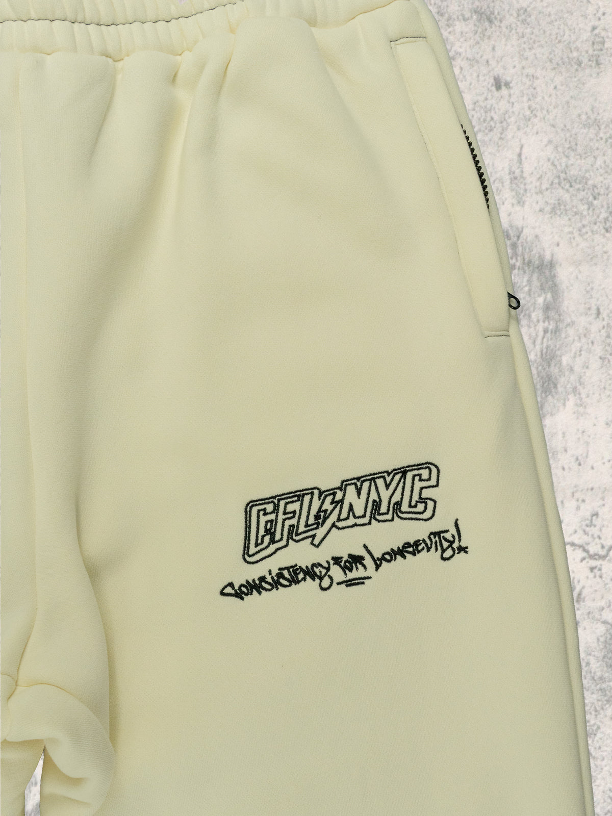 Cream Outline Sweat Pants